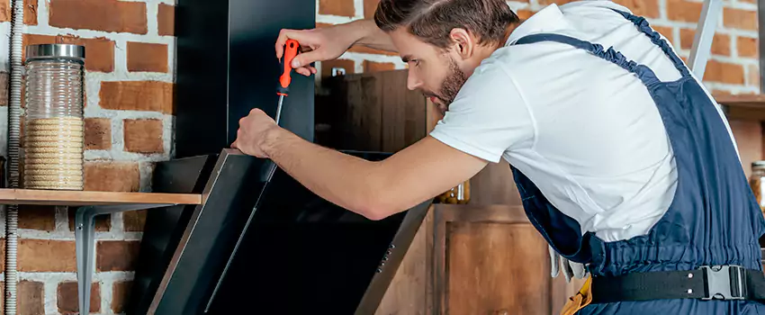 Old Rusted Metal Fireplace Repair And Replacement in Ladner, BC